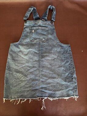 Wild Fable Denim Overall Dress - Washed Blue Pocket Front